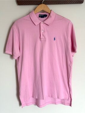 Polo Ralph Lauren Men’s Classic Short Sleeve Polo Pink Cotton Golf Shirt Large